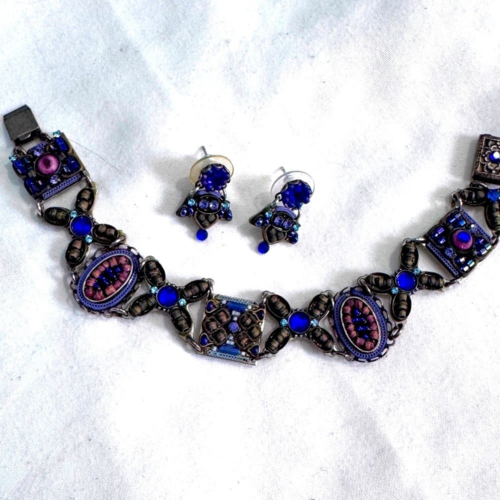 ✨🎨 Wearable Art Alert! Signed Ayala Bar Bracelet & Earrings Set 🎨✨